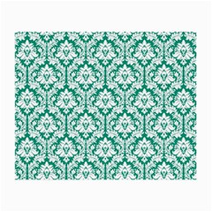 White On Emerald Green Damask Glasses Cloth (small)