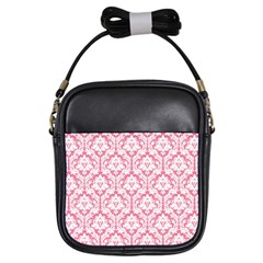 Soft Pink Damask Pattern Girls Sling Bag by Zandiepants