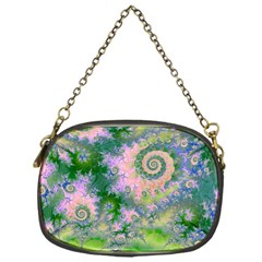 Rose Apple Green Dreams, Abstract Water Garden Chain Purse (one Side)