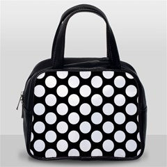 Black And White Polkadot Classic Handbag (one Side) by Zandiepants