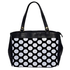 Black And White Polkadot Oversize Office Handbag (one Side) by Zandiepants