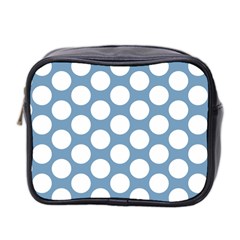 Blue Polkadot Mini Travel Toiletry Bag (two Sides) by Zandiepants