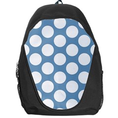 Blue Polkadot Backpack Bag by Zandiepants