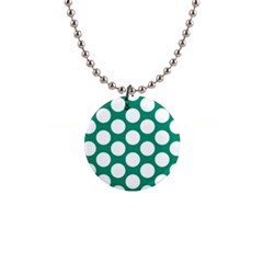 Emerald Green Polkadot Button Necklace by Zandiepants