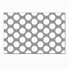 Grey Polkadot Postcards 5  X 7  (10 Pack) by Zandiepants