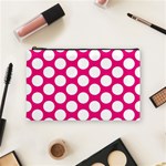 Pink Polkadot Cosmetic Bag (Medium) Front