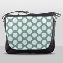 Jade Green Polkadot Messenger Bag by Zandiepants