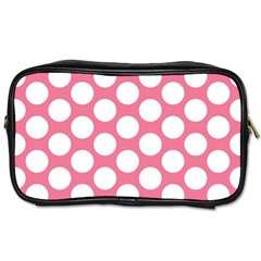 Pink Polkadot Travel Toiletry Bag (two Sides) by Zandiepants