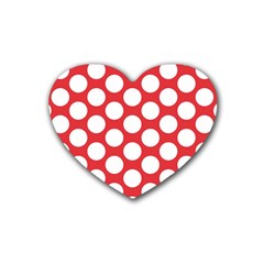 Red Polkadot Drink Coasters (heart) by Zandiepants