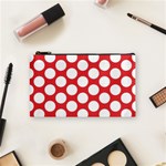 Red Polkadot Cosmetic Bag (Small) Front