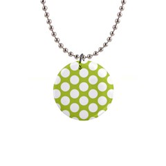 Spring Green Polkadot Button Necklace by Zandiepants