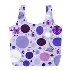 Purple Awareness Dots Reusable Bag (l) by FunWithFibro