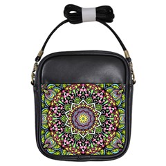 Psychedelic Leaves Mandala Girl s Sling Bag by Zandiepants