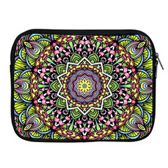 Psychedelic Leaves Mandala Apple Ipad Zippered Sleeve by Zandiepants