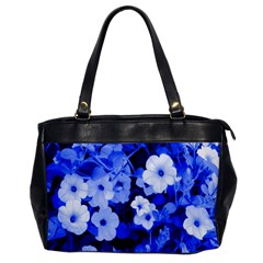 Blue Flowers Oversize Office Handbag (one Side) by Rbrendes