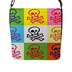 Skull Flap Closure Messenger Bag (large) by Siebenhuehner