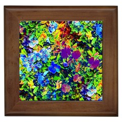 The Neon Garden Framed Ceramic Tile by rokinronda