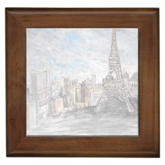 Eiffel Tower Paris Framed Ceramic Tile by rokinronda