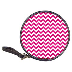 Hot Pink And White Zigzag Cd Wallet by Zandiepants