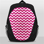 Hot Pink And White Zigzag Backpack Bag Front