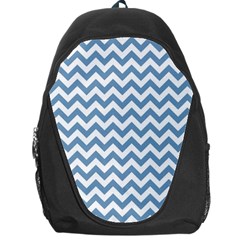 Blue And White Zigzag Backpack Bag by Zandiepants