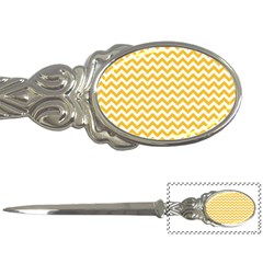 Sunny Yellow And White Zigzag Pattern Letter Opener by Zandiepants