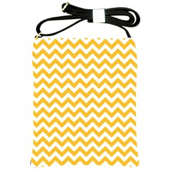 Sunny Yellow And White Zigzag Pattern Shoulder Sling Bag by Zandiepants