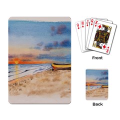 Sunset Beach Watercolor Playing Cards Single Design