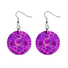 Purple Dahlias Mini Button Earrings by FunWithFibro