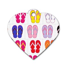 Flip Flop Collage Dog Tag Heart (one Sided)  by StuffOrSomething