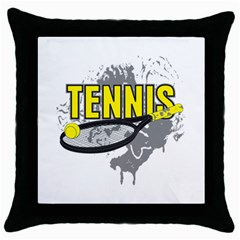 Tennis Throw Pillow Case (black) by MegaSportsFan