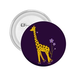 Purple Roller Skating Cute Cartoon Giraffe 2 25  Button by CreaturesStore