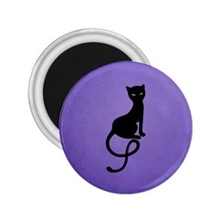 Purple Gracious Evil Black Cat 2 25  Button Magnet by CreaturesStore