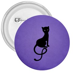 Purple Gracious Evil Black Cat 3  Button by CreaturesStore