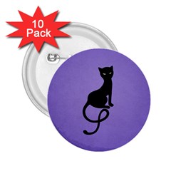 Purple Gracious Evil Black Cat 2 25  Button (10 Pack) by CreaturesStore