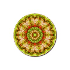 Red Green Apples Mandala Drink Coaster (round) by Zandiepants