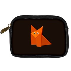 Dark Cute Origami Fox Digital Camera Leather Case by CreaturesStore