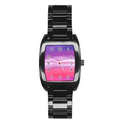 Abstract In Pink & Purple Stainless Steel Barrel Watch by StuffOrSomething