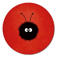 Red Cute Dazzled Bug Magnet 5  (round) by CreaturesStore