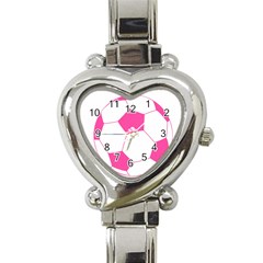 Soccer Ball Pink Heart Italian Charm Watch 