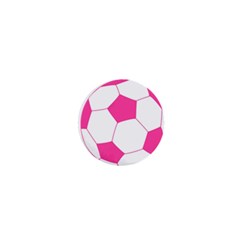 Soccer Ball Pink 1  Mini Button Magnet by Designsbyalex