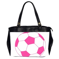 Soccer Ball Pink Oversize Office Handbag (two Sides) by Designsbyalex