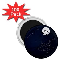 Night Birds And Full Moon 1 75  Button Magnet (100 Pack) by dflcprints