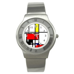 Mondrian Stainless Steel Watch (slim)