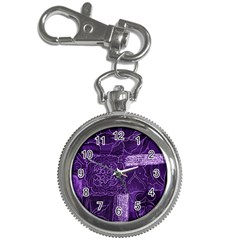 Pretty Purple Patchwork Key Chain Watch by FunWithFibro