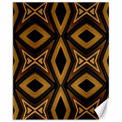 Tribal Diamonds Pattern Brown Colors Abstract Design Canvas 16  X 20  (unframed)