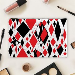 Distorted Diamonds In Black & Red Cosmetic Bag (large) by StuffOrSomething