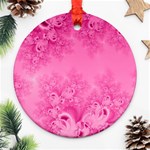 Soft Pink Frost of Morning Fractal Round Ornament Front