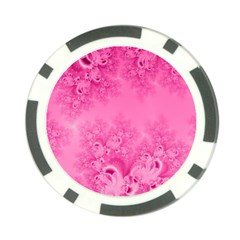 Soft Pink Frost Of Morning Fractal Poker Chip by Artist4God