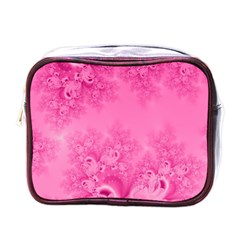 Soft Pink Frost Of Morning Fractal Mini Travel Toiletry Bag (one Side) by Artist4God